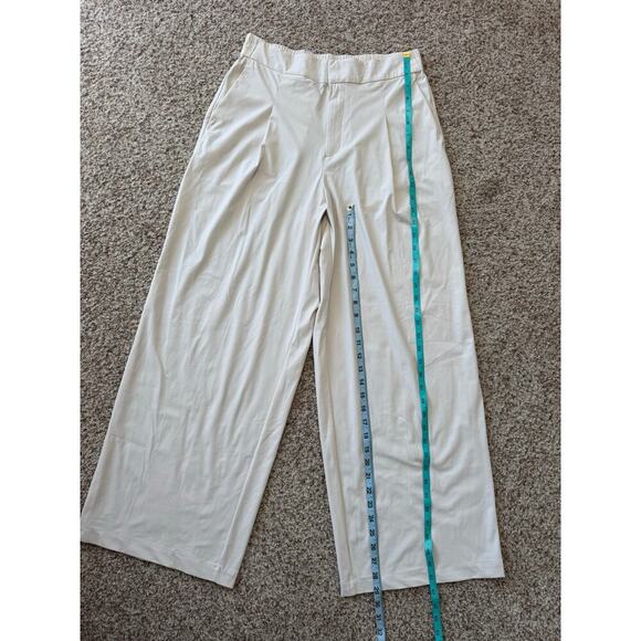 ATHLETA pants size 10; High Rise, Cream colored, wide leg, very light weight - Picture 6 of 11
